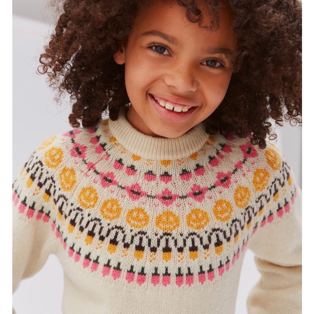 Molo Cozy Cream Patterned Kids Sweater